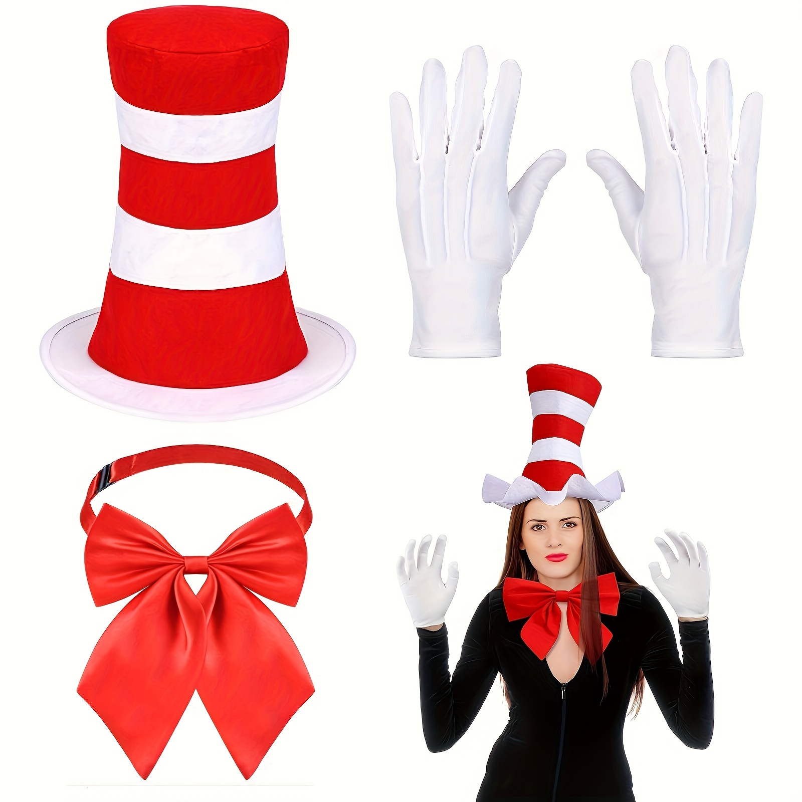 3-piece Cat In Costume Accessories Kit - Polyester , Bow Tie, And Gloves Set For And Cosplay - Unisex, Featherless
3-piece Cat In Costume Accessories Kit - Polyester , Bow Tie, And Gloves Set For And Cosplay - Unisex, Featherless