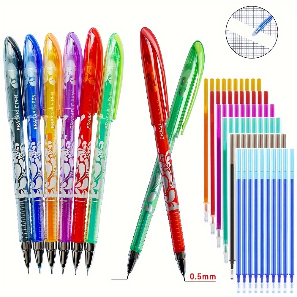 Erasable Gel Pen Set - 6 Refillable Medium Point Pens With 30 Extra Refill Rods, 0.5mm Washable Ink, Assorted Colors, Smooth Writing For Office & School Supplies
Erasable Gel Pen Set - 6 Refillable Medium Point Pens With 30 Extra Refill Rods, 0.5mm Washable Ink, Assorted Colors, Smooth Writing For Office & School Supplies