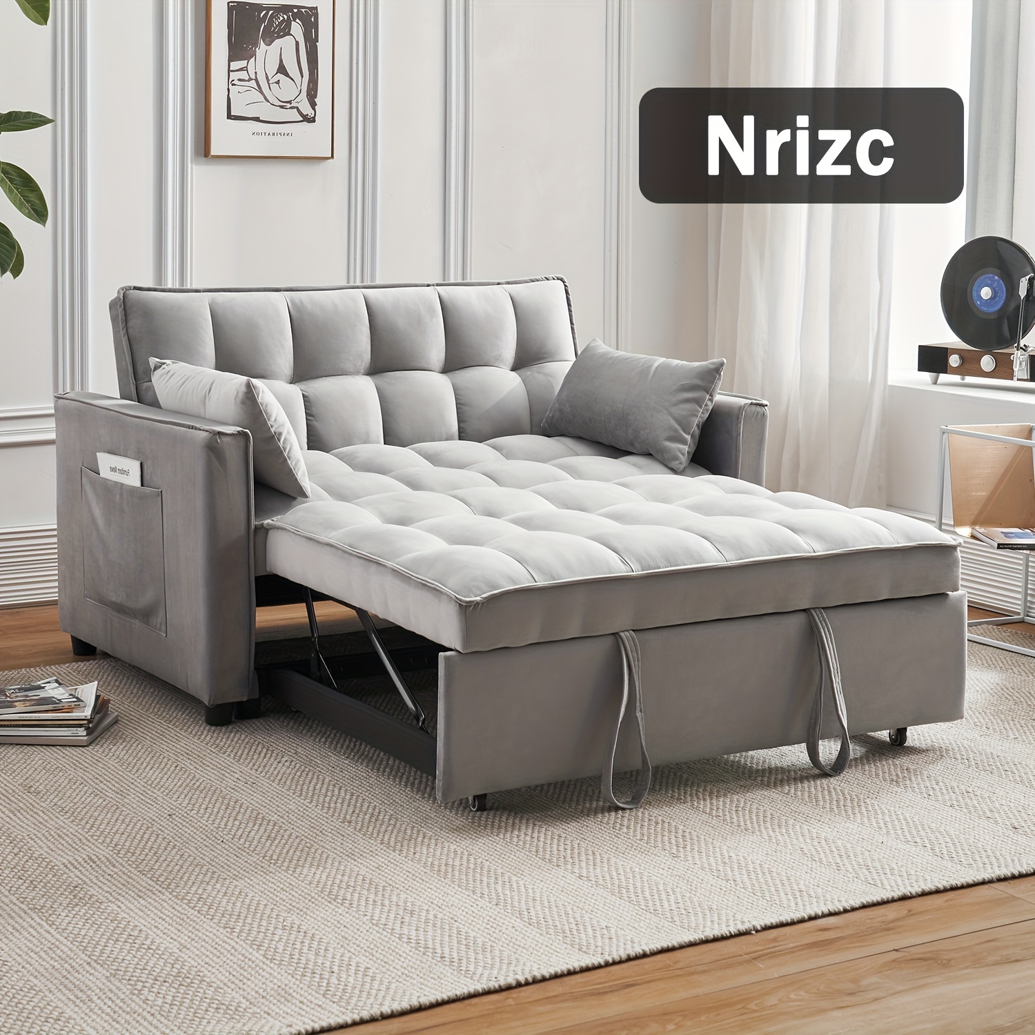 Nrizc Sleeper Sofa Bed Convertible Couch With Pullout Bed, Reclining Backrest, Storage Pockets Modern Space Lounge Furniture For Living Room, Includes Toss Pillows (commercial)
Nrizc Sleeper Sofa Bed Convertible Couch With Pullout Bed, Reclining Backrest, Storage Pockets Modern Space Lounge Furniture For Living Room, Includes Toss Pillows (commercial)