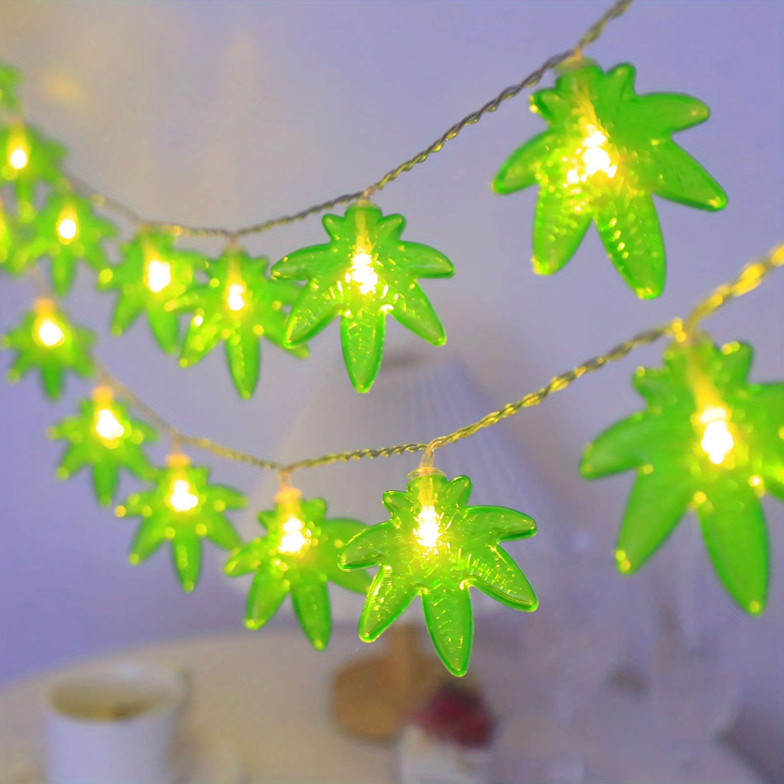 Festive Green Leaf Battery-powered Led Lights - Perfect For Christmas, Summer, And More Decorations
Festive Green Leaf Battery-powered Led Lights - Perfect For Christmas, Summer, And More Decorations