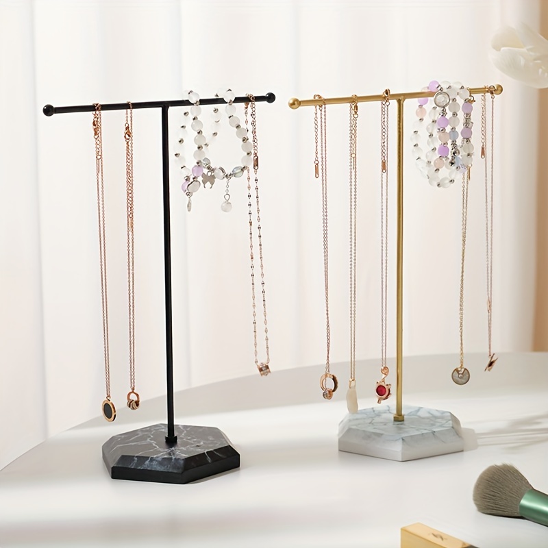 1pc Nordic Style T-shaped Jewelry Storage Rack, With Detachable Base, Household Earrings Necklace Bracelet Display Rack, Pendants Hanger
1pc Nordic Style T-shaped Jewelry Storage Rack, With Detachable Base, Household Earrings Necklace Bracelet Display Rack, Pendants Hanger