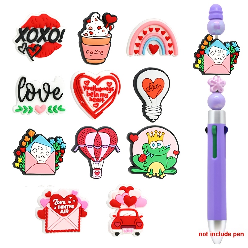 22pcs Valentine's Day Love Heart Cartoon Bead Set For Making - Rubber Beads For Bracelets, Necklaces & Pen Decorations
22pcs Valentine's Day Love Heart Cartoon Bead Set For Making - Rubber Beads For Bracelets, Necklaces & Pen Decorations
