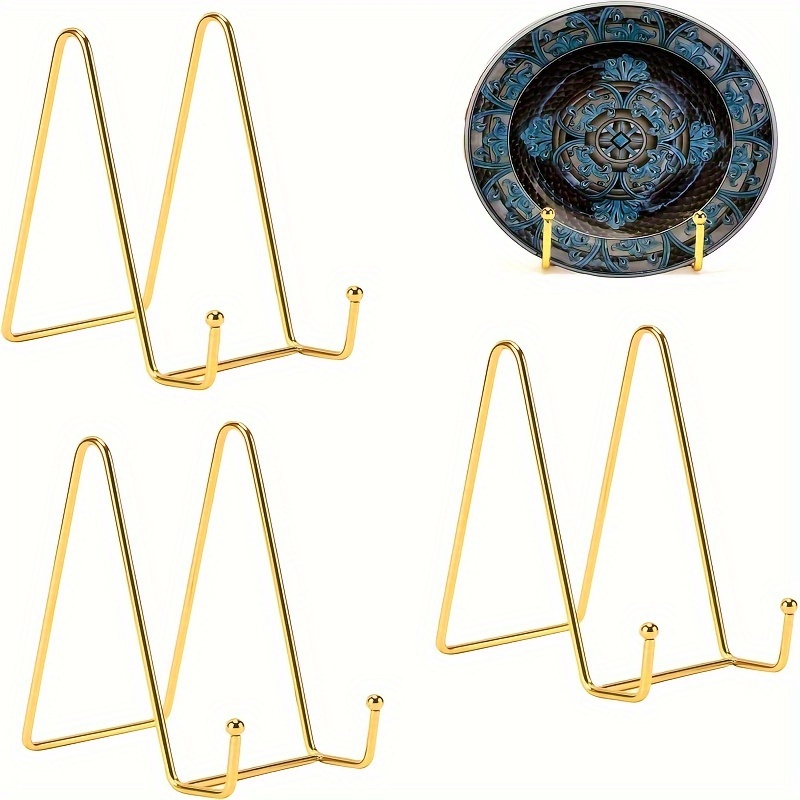 Vintage Style 8 Inch Iron Easels, Pack Of 3, Display Stands For Plates, Photo Frames, Artwork – Decorative Family-themed Plate Holders For Tabletop – Golden
Vintage Style 8 Inch Iron Easels, Pack Of 3, Display Stands For Plates, Photo Frames, Artwork – Decorative Family-themed Plate Holders For Tabletop – Golden
