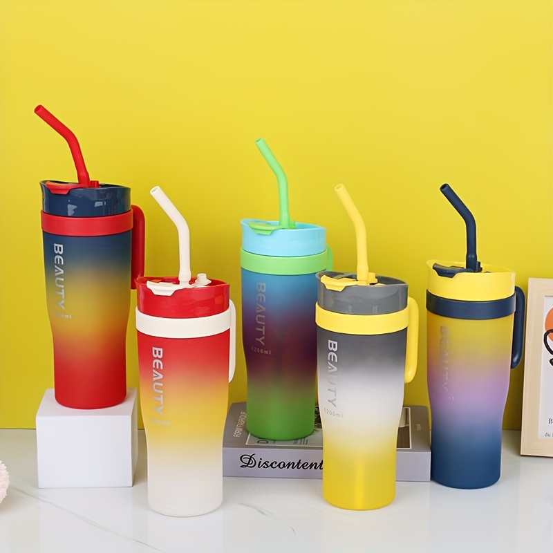 1200ml Gradient Color Portable Plastic Water Bottle With Straw, Suitable For Outdoor Camping Hiking Travel
1200ml Gradient Color Portable Plastic Water Bottle With Straw, Suitable For Outdoor Camping Hiking Travel
