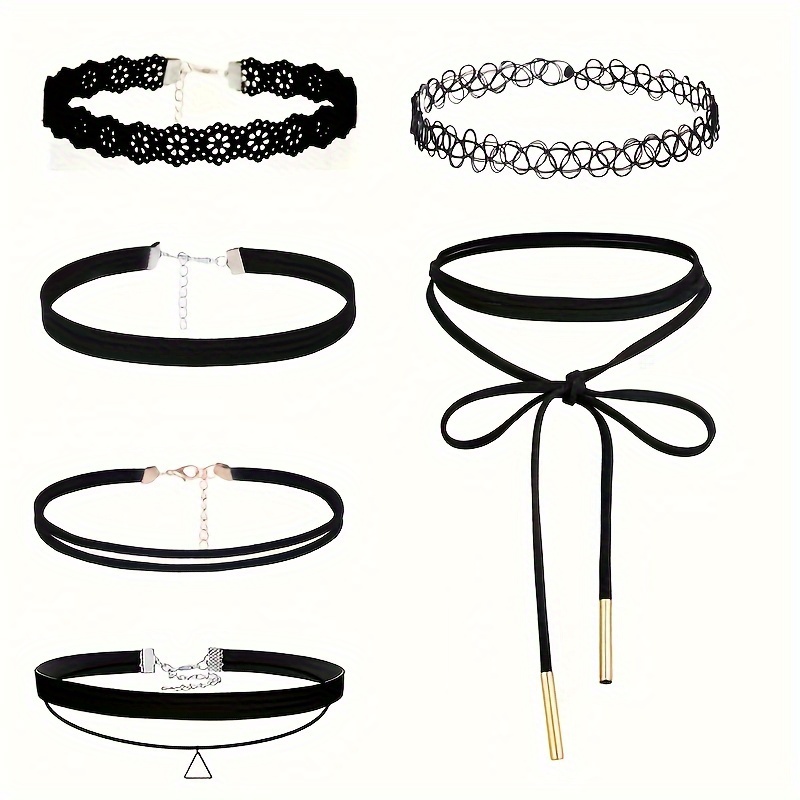 6pcs Gothic Choker Set For Women - Sexy & Synthetic Fiber Rope Necklaces, Casual Attire Or Gifting, Gothic Jewelry
6pcs Gothic Choker Set For Women - Sexy & Synthetic Fiber Rope Necklaces, Casual Attire Or Gifting, Gothic Jewelry