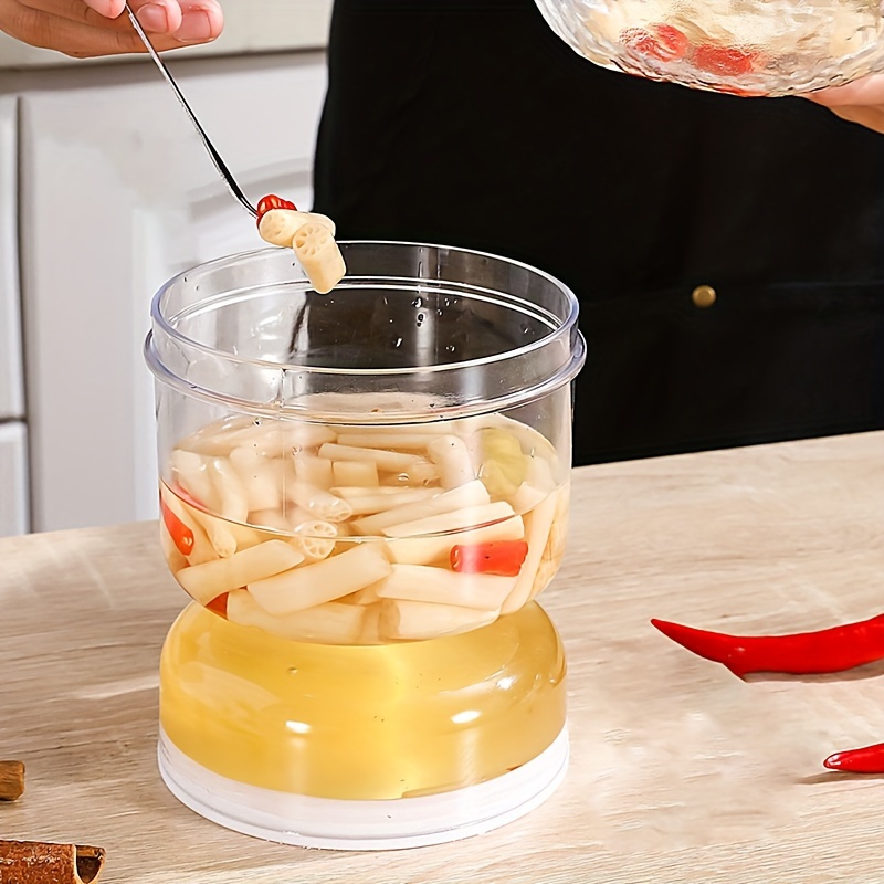 1pc Kitchen Fermentation Jar With Pickle & Olive Fork, Plastic Preserving Container With Exhaust Hole & Adjustable Date Dial For Freshness Tracking
1pc Kitchen Fermentation Jar With Pickle & Olive Fork, Plastic Preserving Container With Exhaust Hole & Adjustable Date Dial For Freshness Tracking