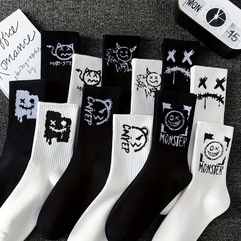 5 Pairs Of Men's Fun Fashion Pattern Cotton Blend Crew Socks, Comfy & Breathable Elastic Sport Socks, For Spring And Summer
5 Pairs Of Men's Fun Fashion Pattern Cotton Blend Crew Socks, Comfy & Breathable Elastic Sport Socks, For Spring And Summer