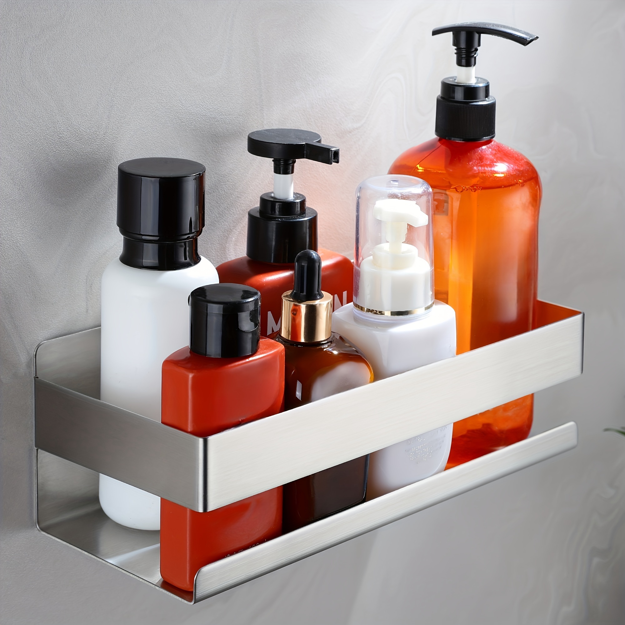 Easy-install Stainless Steel Bathroom Organizer - Wall-mounted Shower Caddy For Shampoo & Gel, Space-saving Storage Rack, Perfect Winter Gift, Shelves
Easy-install Stainless Steel Bathroom Organizer - Wall-mounted Shower Caddy For Shampoo & Gel, Space-saving Storage Rack, Perfect Winter Gift, Shelves