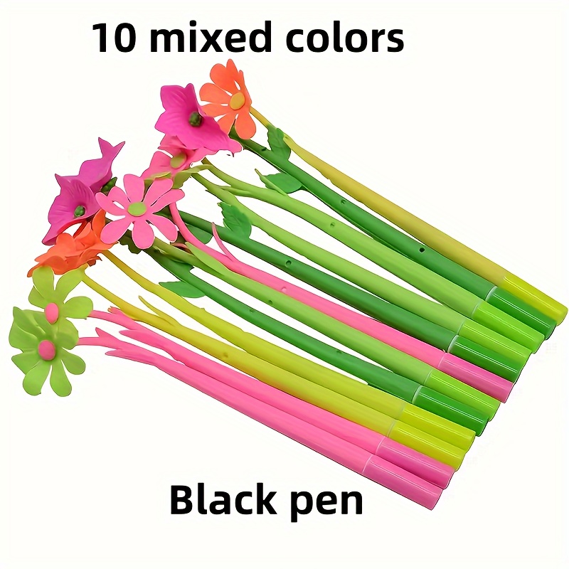 10pcs Flower Shape Cute Gel Ink Pen - 0.5mm Black Ink - Ideal For Students And Office Supplies - Random Colors
10pcs Flower Shape Cute Gel Ink Pen - 0.5mm Black Ink - Ideal For Students And Office Supplies - Random Colors