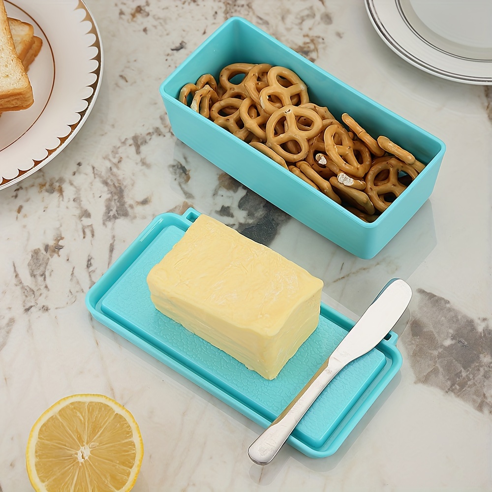 Plastic Butter Dish With Lid And Stainless Steel Knife, Food Grade, , Easy Clean, With Fits Butter Sizes For Counter And Refrigerator Use
Plastic Butter Dish With Lid And Stainless Steel Knife, Food Grade, , Easy Clean, With Fits Butter Sizes For Counter And Refrigerator Use