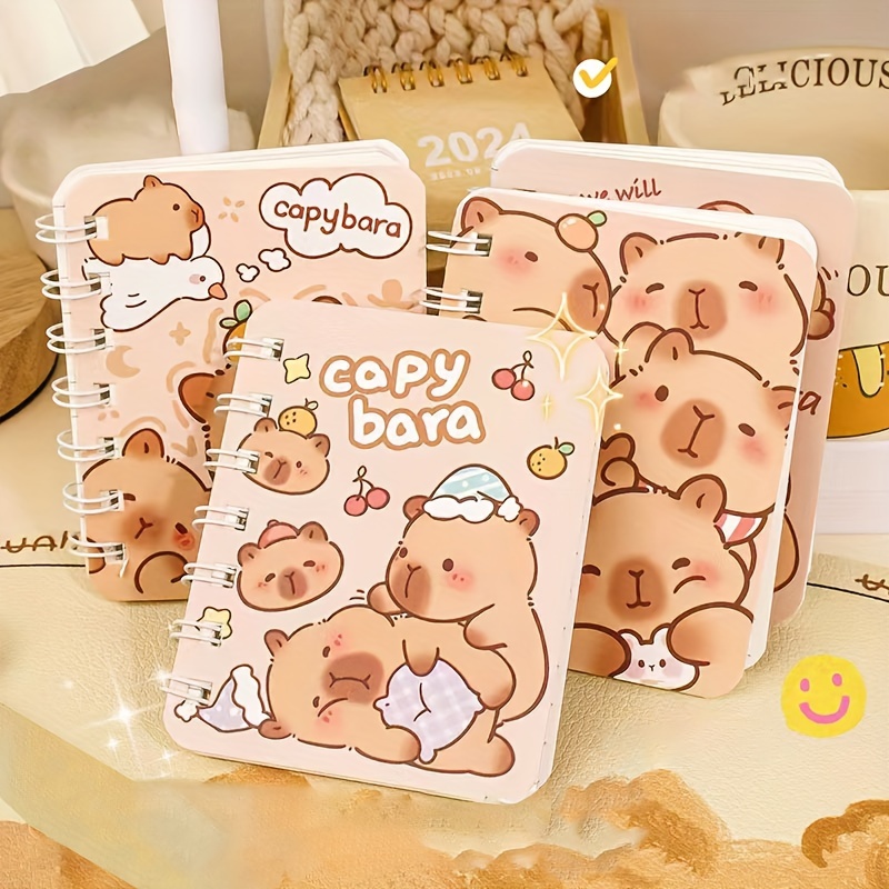 4 Pack Cute Capybara Spiral Notebooks With Hard Cover - Boho Animal Theme - 8.2cm X 10.5cm - Perfect For Students And Office Use
4 Pack Cute Capybara Spiral Notebooks With Hard Cover - Boho Animal Theme - 8.2cm X 10.5cm - Perfect For Students And Office Use