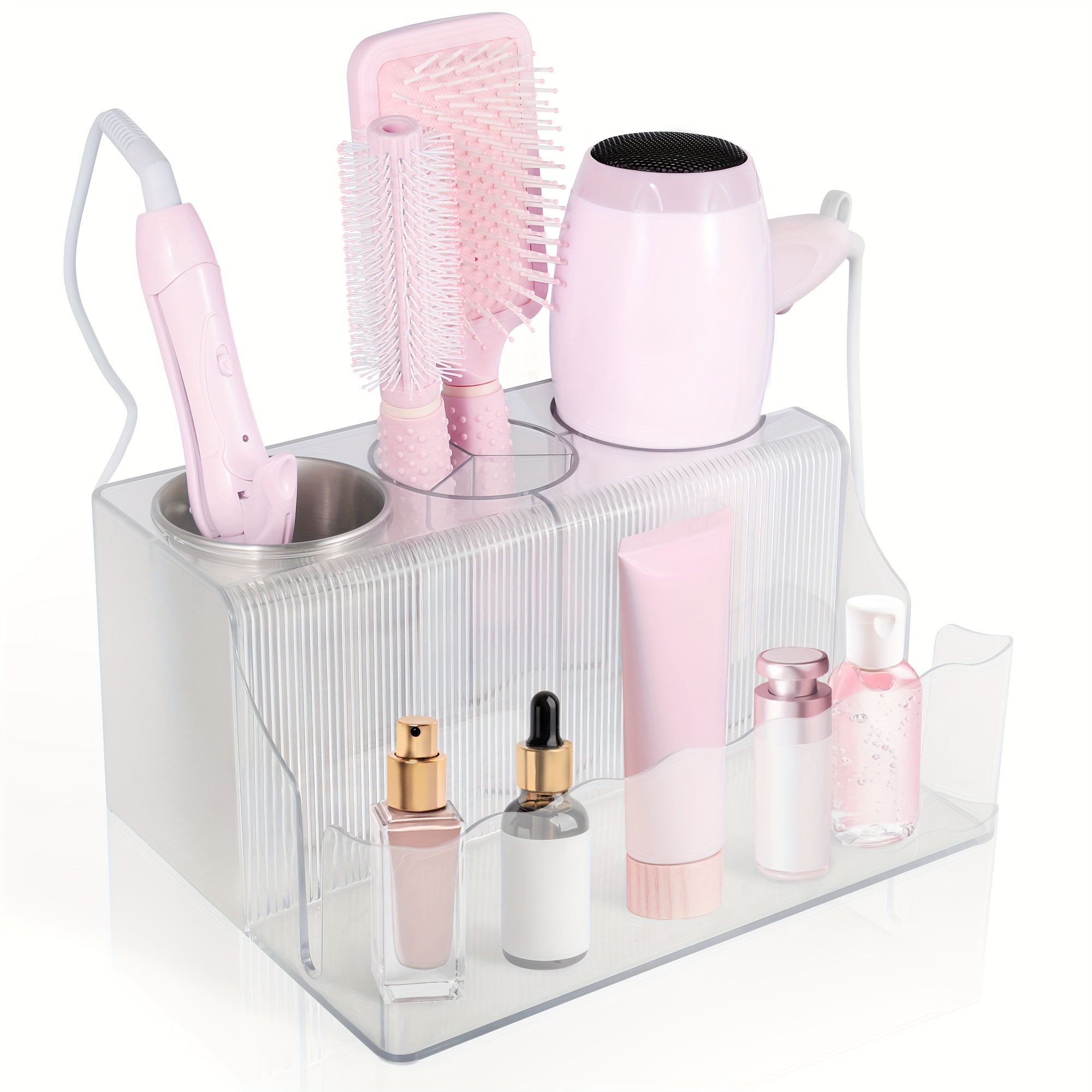 Bathroom Countertop Makeup Organizer Stylish Hair Tools Organizer For , Accessories, Brushes, Hair Products, And Makeup, Support Wall-mounted Or Desk
Bathroom Countertop Makeup Organizer Stylish Hair Tools Organizer For , Accessories, Brushes, Hair Products, And Makeup, Support Wall-mounted Or Desk