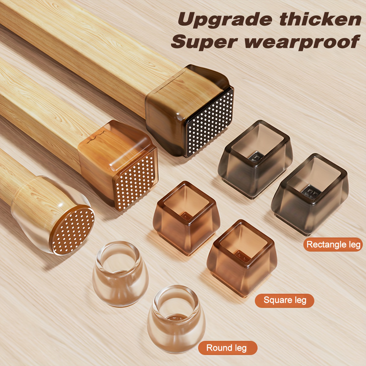 Upgrade Thick Super Wearproof Anti-slip Granule Chair Leg Caps - Fit 2-3cm To 4-5cm Diameters And Widths - Plastic Material - Silent And Durable
Upgrade Thick Super Wearproof Anti-slip Granule Chair Leg Caps - Fit 2-3cm To 4-5cm Diameters And Widths - Plastic Material - Silent And Durable