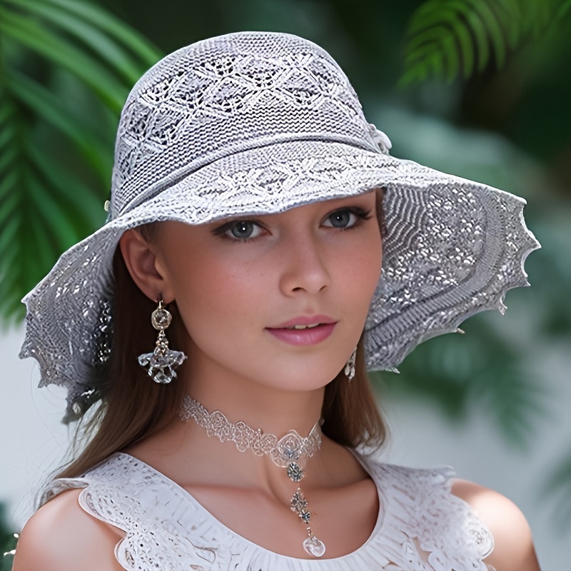 Washable Breathable Foldable Hat, Women's Fashion Hollow Sun Hat Large Brimmed Beach Hat
Washable Breathable Foldable Hat, Women's Fashion Hollow Sun Hat Large Brimmed Beach Hat