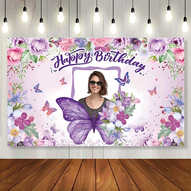 Custom Happy Birthday Banner With Purple Butterfly And Personalized Photo (41.7 X 70.8 Inch) - Perfect For Indoor/outdoor Decorations
Custom Happy Birthday Banner With Purple Butterfly And Personalized Photo (41.7 X 70.8 Inch) - Perfect For Indoor/outdoor Decorations
