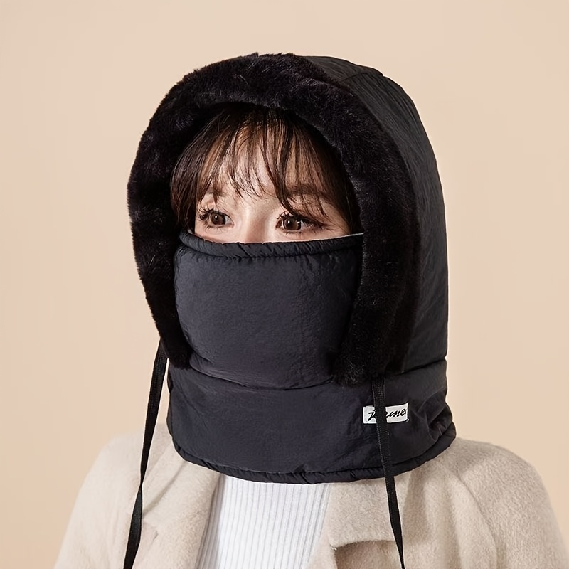 Chic Hat With Integrated Mask - Warm, Windproof & Comfortable For Outdoor Activities, Hand-washable Polyester
Chic Hat With Integrated Mask - Warm, Windproof & Comfortable For Outdoor Activities, Hand-washable Polyester