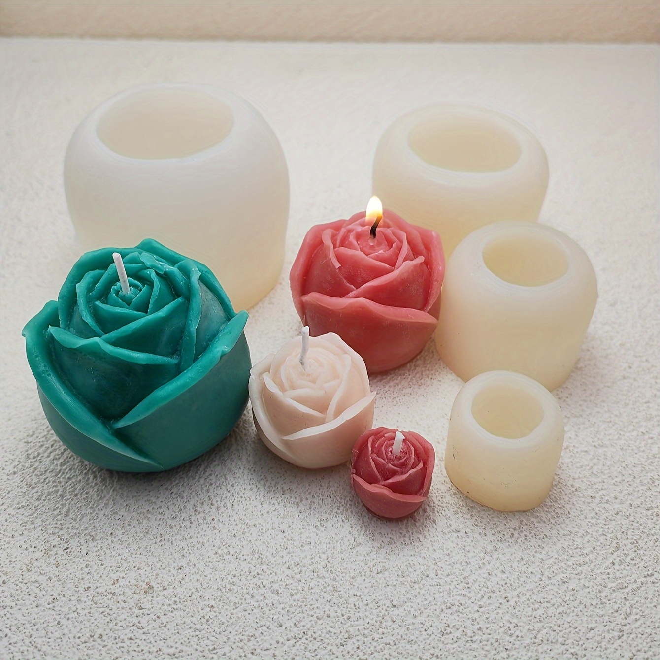 1pc Silicone Rose Candle Mold, Diy Aromatherapy Wax Crafting, Making, Plaster Decorative Flower Theme, Round Shape, Rose Shape, Diy Crafts
1pc Silicone Rose Candle Mold, Diy Aromatherapy Wax Crafting, Making, Plaster Decorative Flower Theme, Round Shape, Rose Shape, Diy Crafts