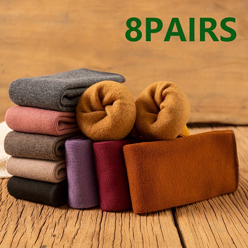 8 Pairs Of Solid Color Women's Mid Length Snow Socks, Autumn And Winter Long Length Warm Snow Socks
8 Pairs Of Solid Color Women's Mid Length Snow Socks, Autumn And Winter Long Length Warm Snow Socks