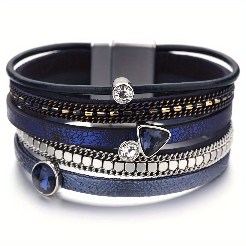 Vintage Boho Wrap Wristbands With Rhinestones, Pu Leather Geometric Women' Accessories For - Compatible
Vintage Boho Wrap Wristbands With Rhinestones, Pu Leather Geometric Women' Accessories For - Compatible