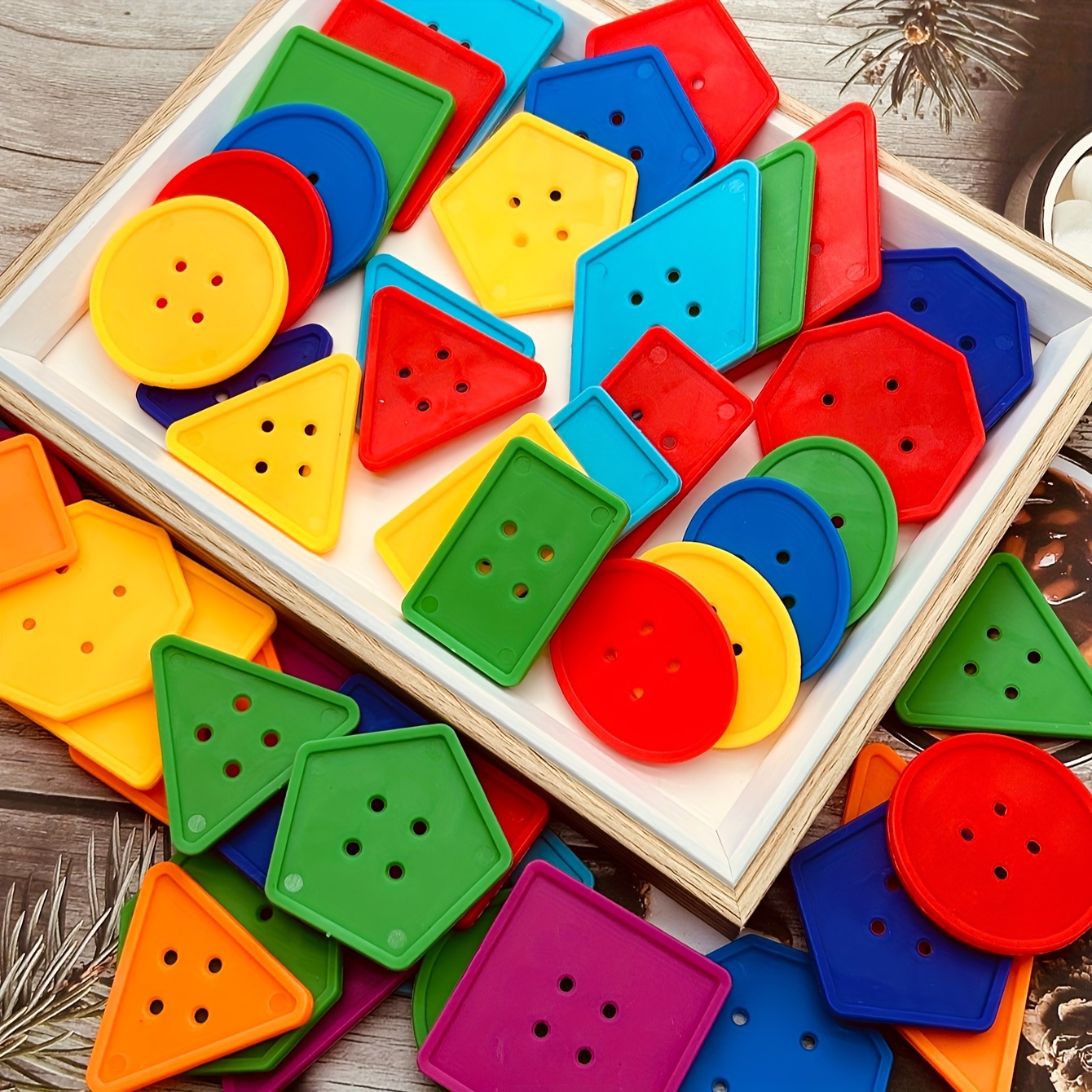 15pcs Colorful Geometric Diy Buttons - Large Plastic Craft Decorations, Transformable Shapes For , Cute Irregular Design With Multiple Holes For Fun Diy Activities, Buttons For Crafts
15pcs Colorful Geometric Diy Buttons - Large Plastic Craft Decorations, Transformable Shapes For , Cute Irregular Design With Multiple Holes For Fun Diy Activities, Buttons For Crafts