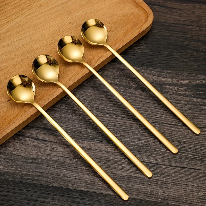 4 Pcs Coffee Espresso Spoons, Stainless Steel Stirring Spoons, Tea Spoons, Long Handle Iced Tea Spoon, Tableware
4 Pcs Coffee Espresso Spoons, Stainless Steel Stirring Spoons, Tea Spoons, Long Handle Iced Tea Spoon, Tableware