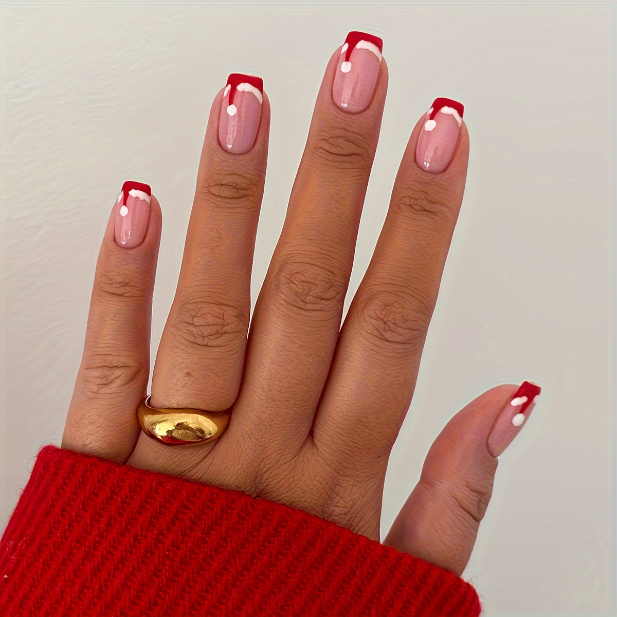 24pcs Short Square Fake Nails, Red French Tip Press On Nails With White Christmas Hat Design, Sweet Cool False Nails For Women Girls
24pcs Short Square Fake Nails, Red French Tip Press On Nails With White Christmas Hat Design, Sweet Cool False Nails For Women Girls