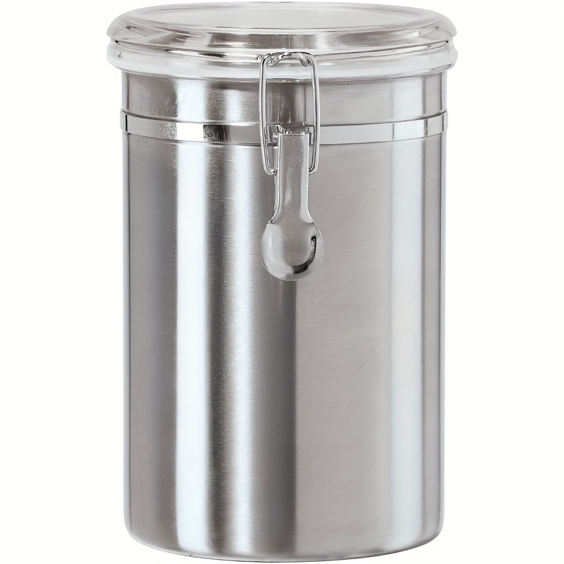 1pc, Stainless Steel Tea Canister - Airtight Clamp Lid, Clear See-thru Top - Ideal For Tea Bag Storage, Loose Tea Storage, Kitchen Storage, Pantry Storage
1pc, Stainless Steel Tea Canister - Airtight Clamp Lid, Clear See-thru Top - Ideal For Tea Bag Storage, Loose Tea Storage, Kitchen Storage, Pantry Storage