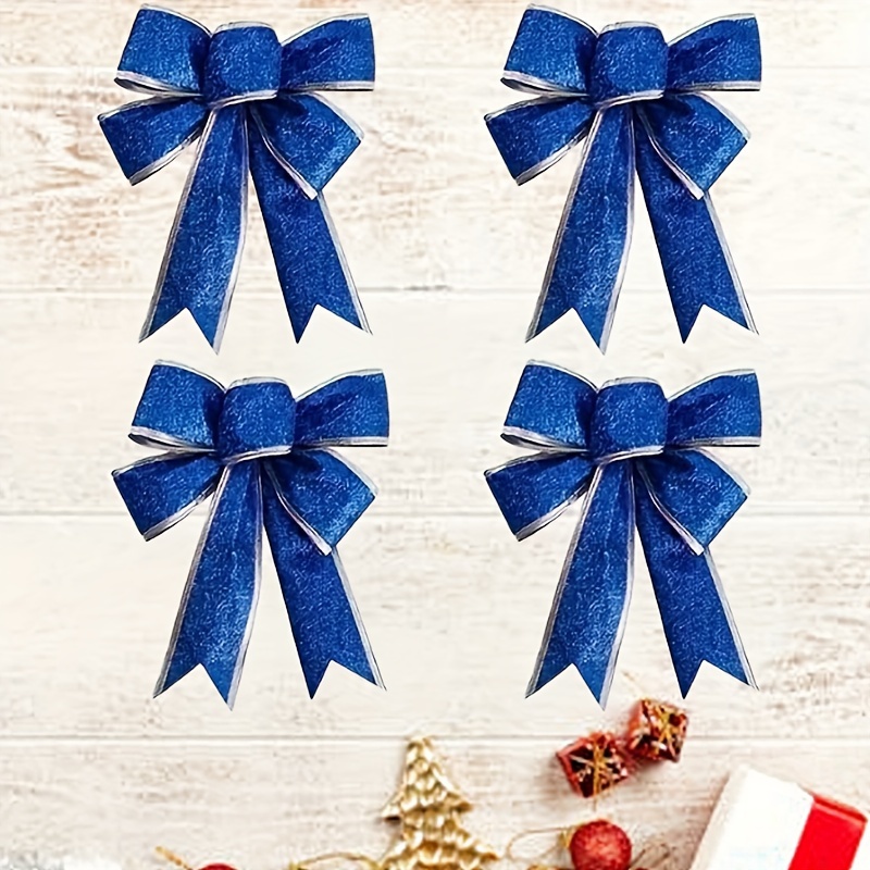 4pcs Sparkling Denim Blue Christmas Bows - Classic Polyester Holiday Decorations, No Power Needed
4pcs Sparkling Denim Blue Christmas Bows - Classic Polyester Holiday Decorations, No Power Needed