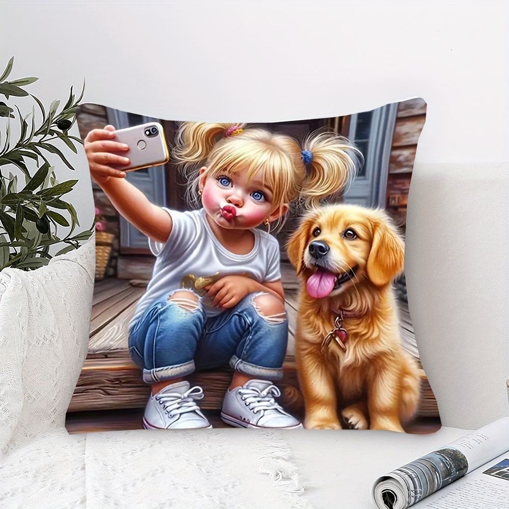 18x18inch Puppy Painting Throw Pillowcase - Contemporary Style, Machine Washable, Zipper Closure, Suitable For Various Room Types
18x18inch Puppy Painting Throw Pillowcase - Contemporary Style, Machine Washable, Zipper Closure, Suitable For Various Room Types