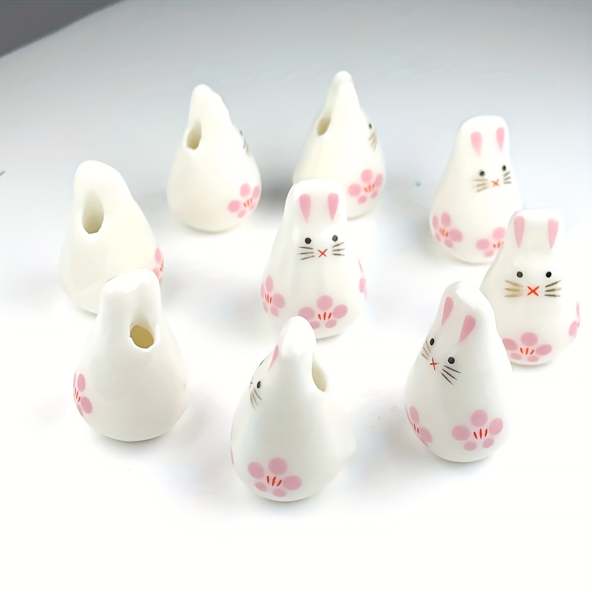 8pcs Ceramic Rabbit Beads, Hand- Design, Vertical Hole, For Jewelry Making, Diy Necklace Crafting Accessories
8pcs Ceramic Rabbit Beads, Hand- Design, Vertical Hole, For Jewelry Making, Diy Necklace Crafting Accessories