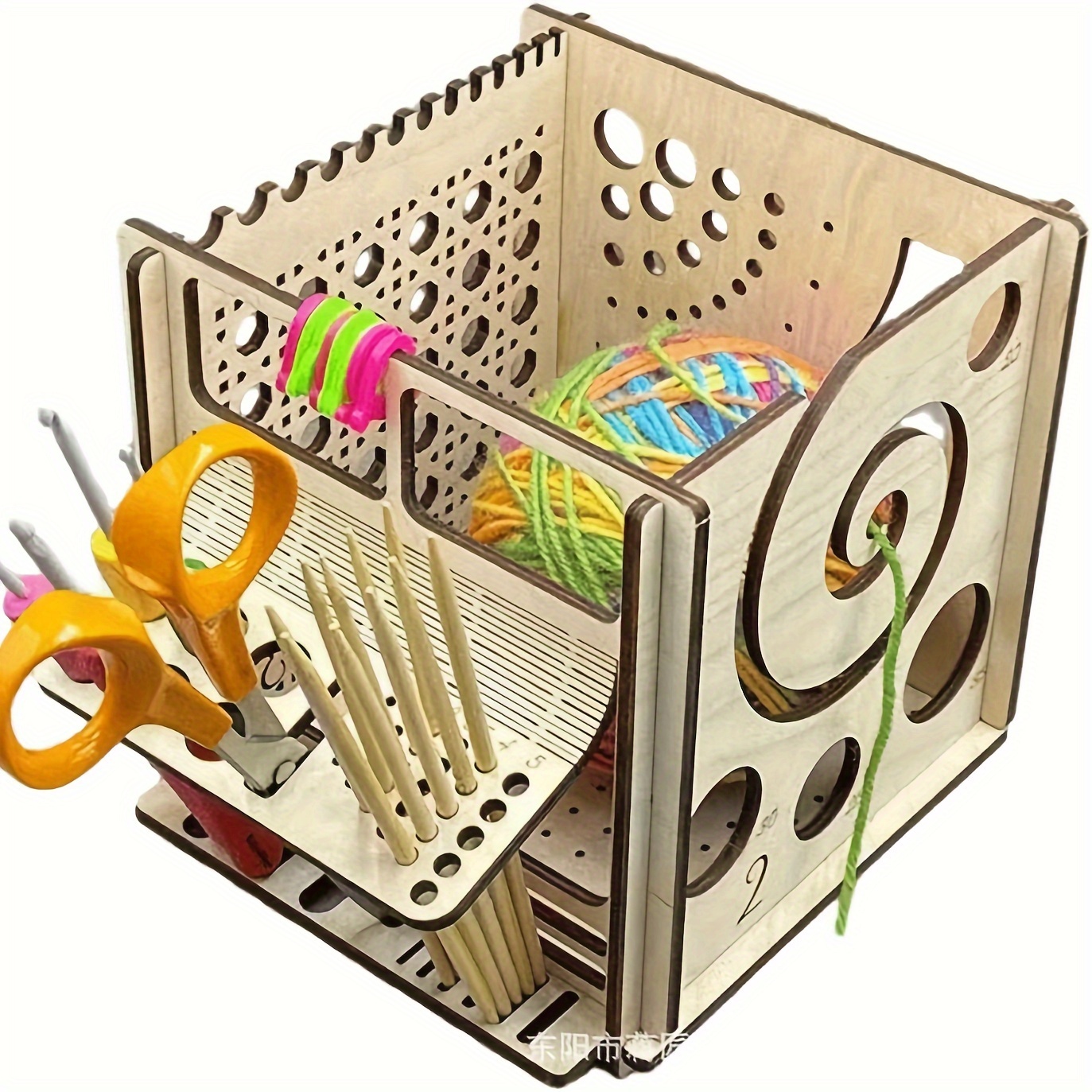 Wooden Knitting Storage Organizer, Multifunctional Yarn Holder, Artistic Crafts & Sewing Supplies Storage, White, For Christmas & Halloween Decor
Wooden Knitting Storage Organizer, Multifunctional Yarn Holder, Artistic Crafts & Sewing Supplies Storage, White, For Christmas & Halloween Decor