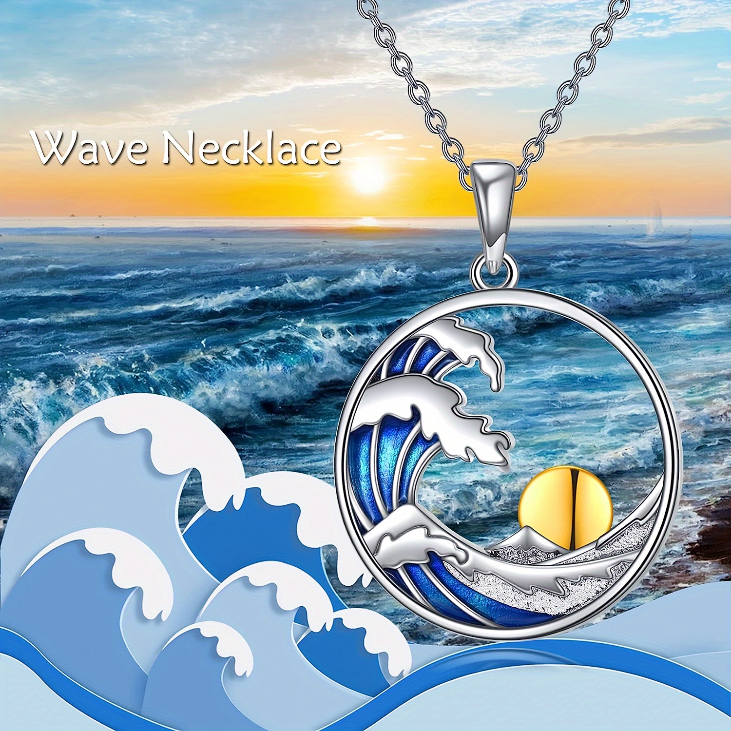 Elegant And Fashionable Ocean Necklace, Wave Pendant Necklace Beach, The Perfect Gift For Women
Elegant And Fashionable Ocean Necklace, Wave Pendant Necklace Beach, The Perfect Gift For Women