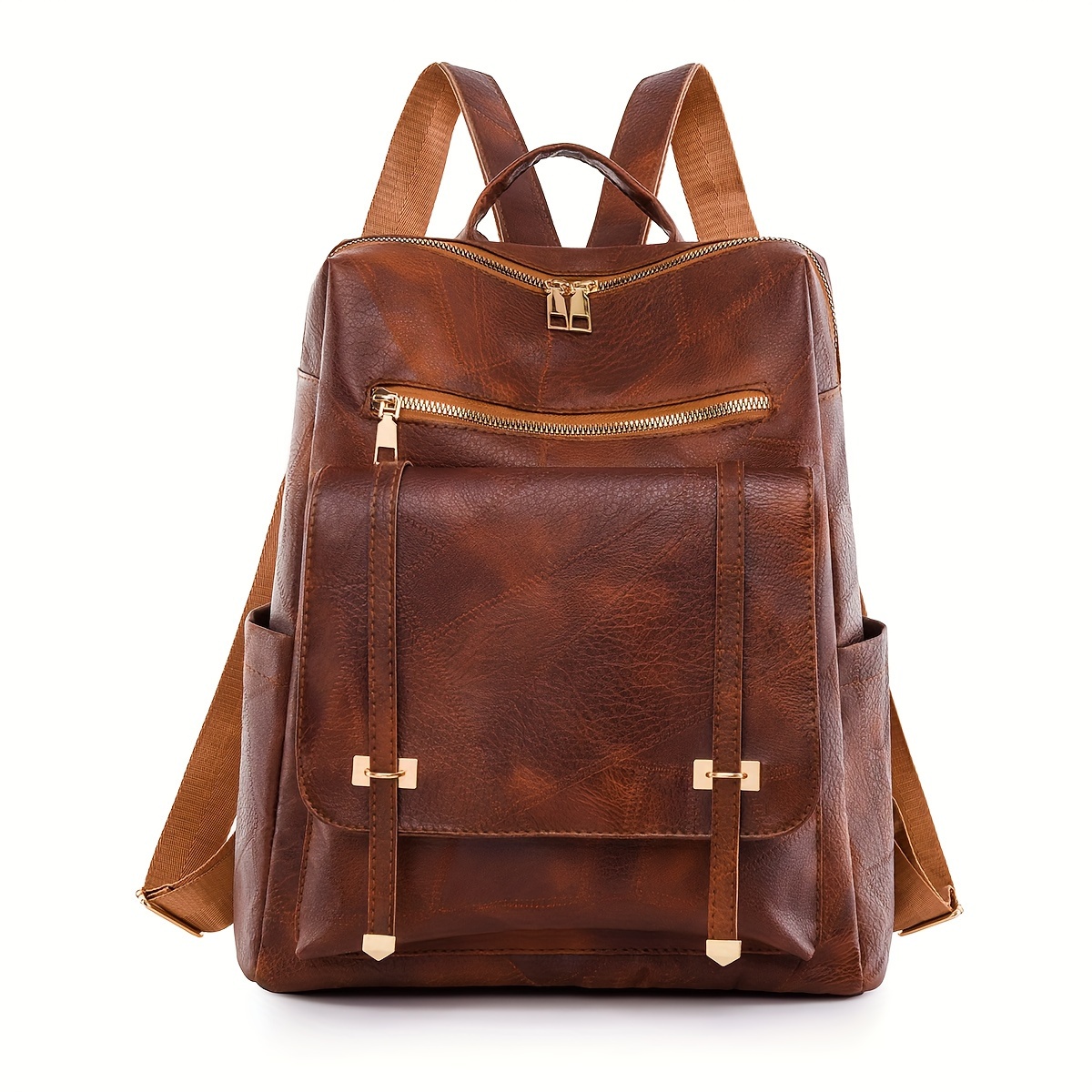 Retro Soft Pu Leather Fashionable Backpack, Casual Style Multi-pocket Travel Backpack, For School & Everyday Use
Retro Soft Pu Leather Fashionable Backpack, Casual Style Multi-pocket Travel Backpack, For School & Everyday Use