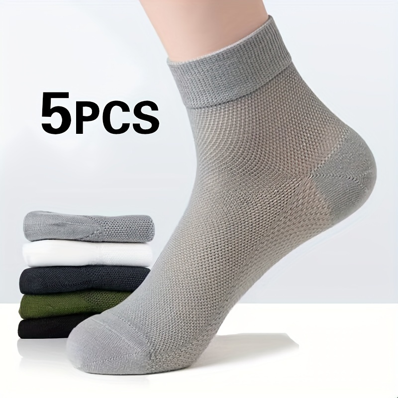 5 Pairs Of Men's Cotton Anti Odor & Sweat Absorption Crew Socks, Comfy & Breathable Thin Socks For Summer Daily Wearing
5 Pairs Of Men's Cotton Anti Odor & Sweat Absorption Crew Socks, Comfy & Breathable Thin Socks For Summer Daily Wearing