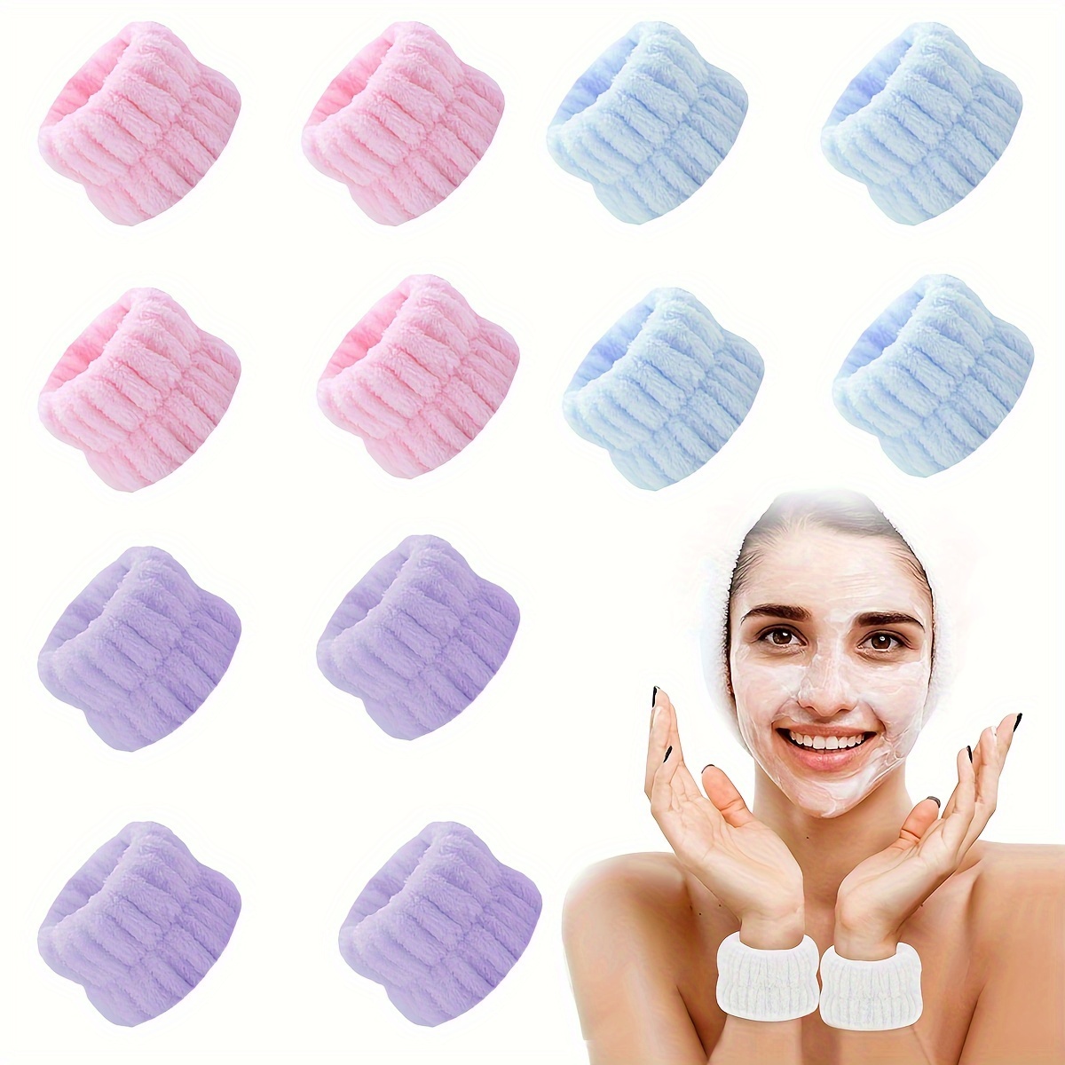 4pcs Solid Color Elastic Wrist Bands Trendy Water Absorbent Wrist Towel Suitable For Face Washing Skin Care Make Up
4pcs Solid Color Elastic Wrist Bands Trendy Water Absorbent Wrist Towel Suitable For Face Washing Skin Care Make Up