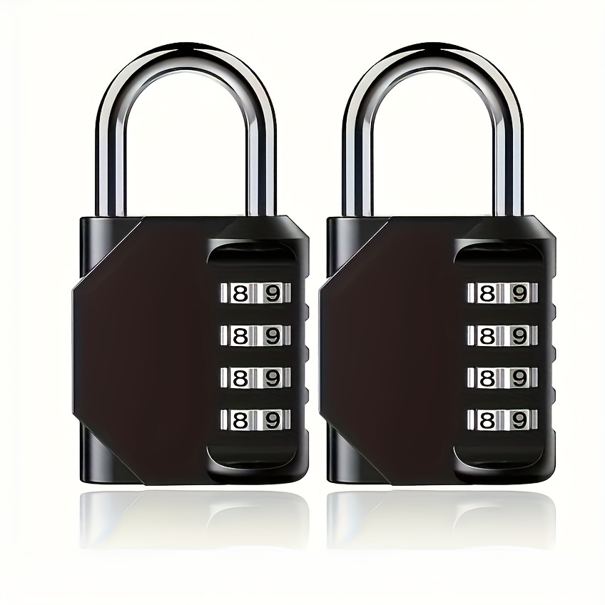 2pcs Black Zinc Alloy 4- Combination Padlocks, Resettable Combo Locks With 3-button Design For Toolboxes, School , And Luggage, Locker Lock
2pcs Black Zinc Alloy 4- Combination Padlocks, Resettable Combo Locks With 3-button Design For Toolboxes, School , And Luggage, Locker Lock