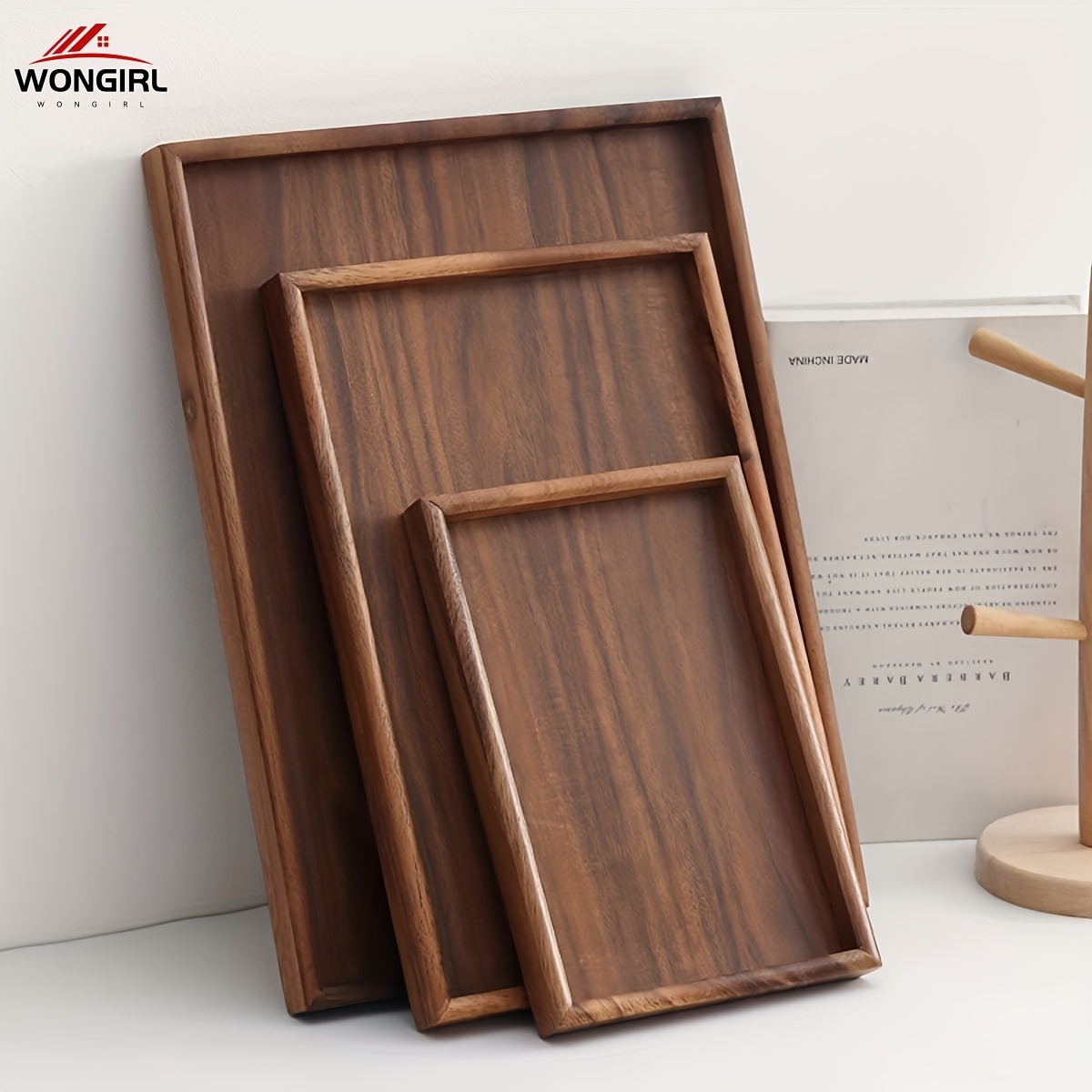 1pc Wongirl Walnut Wooden Serving Tray - Multipurpose Rectangular Plate For Breakfast, Dessert, Bread, Snacks, Sushi - Ideal For Afternoon Tea, Home, Hotel, Restaurant Table Decor
1pc Wongirl Walnut Wooden Serving Tray - Multipurpose Rectangular Plate For Breakfast, Dessert, Bread, Snacks, Sushi - Ideal For Afternoon Tea, Home, Hotel, Restaurant Table Decor