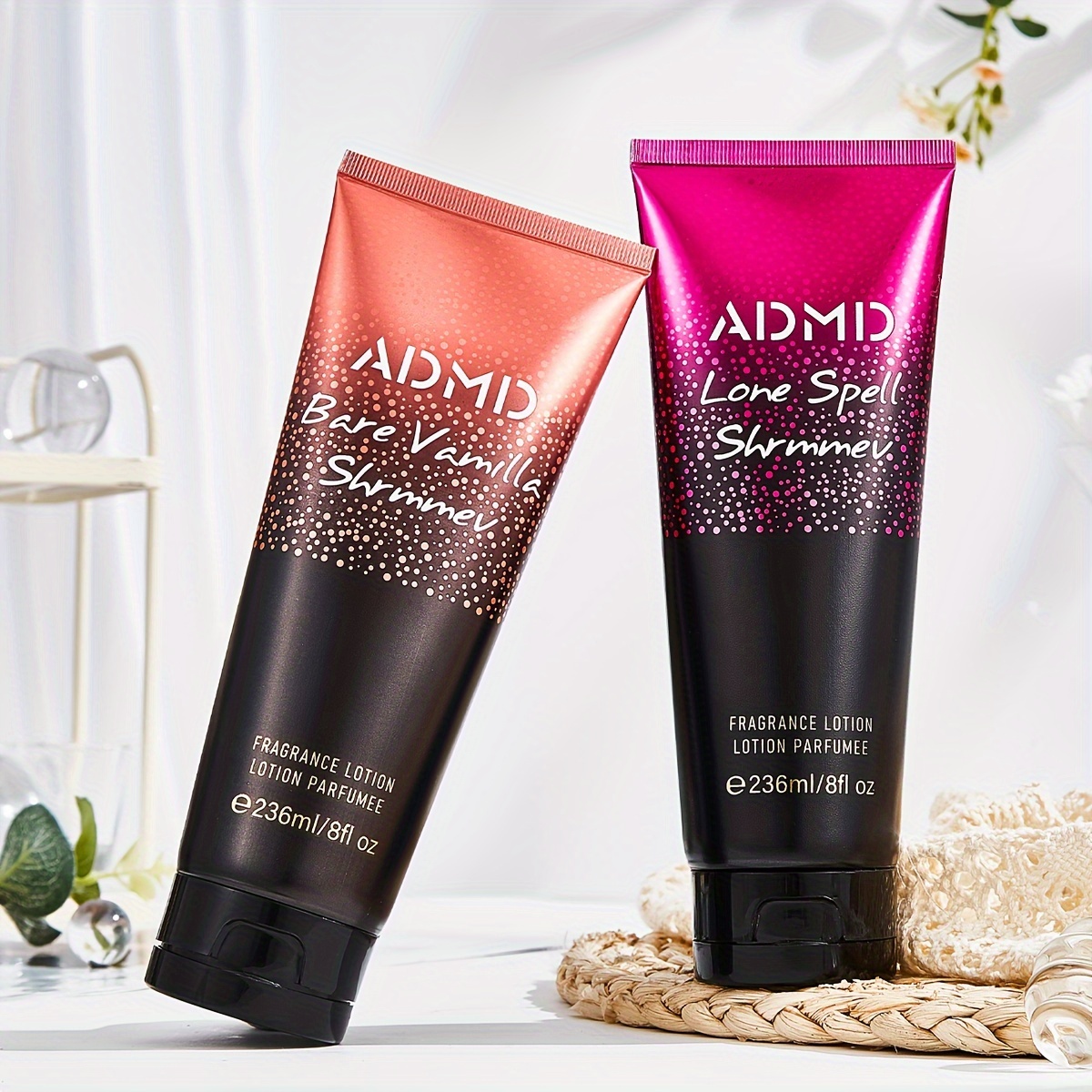 Fragrance Body Lotion Series, Bare Vanilla & Love Spell Shimmer, Moisturizing And Fragrant Skin Cream, Long-lasting Scent, 8fl.oz/236ml Each
Fragrance Body Lotion Series, Bare Vanilla & Love Spell Shimmer, Moisturizing And Fragrant Skin Cream, Long-lasting Scent, 8fl.oz/236ml Each