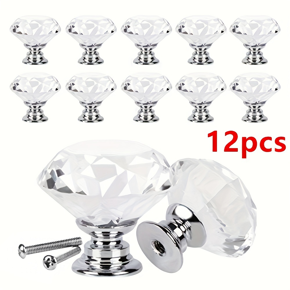 12 Crystal Glass Door Knobs Diamond Drawer Cabinet Furniture Handle Knob Kitchen
12 Crystal Glass Door Knobs Diamond Drawer Cabinet Furniture Handle Knob Kitchen