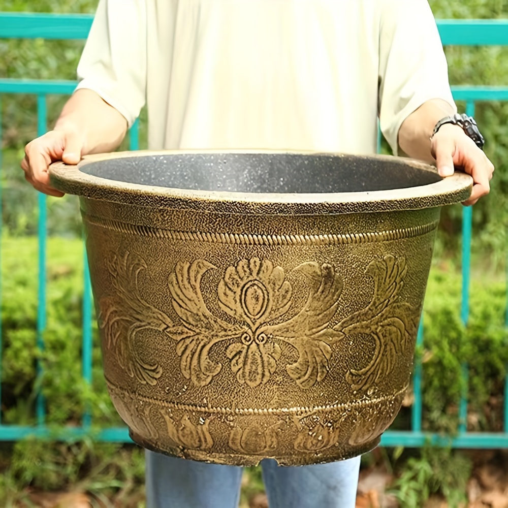 1pc/2pcs, 21-liter Thickened Planter, Bronze Round Pot, Growing Vegetables, Fruits, , Indoor And Outdoor Use
1pc/2pcs, 21-liter Thickened Planter, Bronze Round Pot, Growing Vegetables, Fruits, , Indoor And Outdoor Use