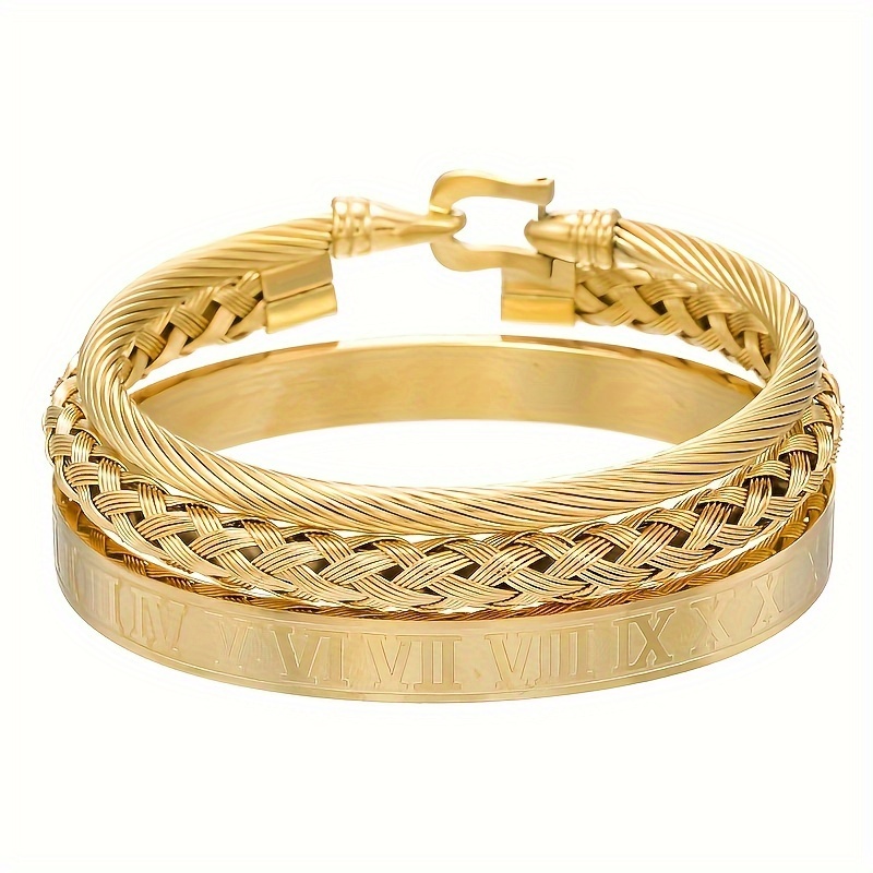 3pcs Set Stainless Steel Cuff Bracelets, Personality Style, Accessories For Men And Women
3pcs Set Stainless Steel Cuff Bracelets, Personality Style, Accessories For Men And Women