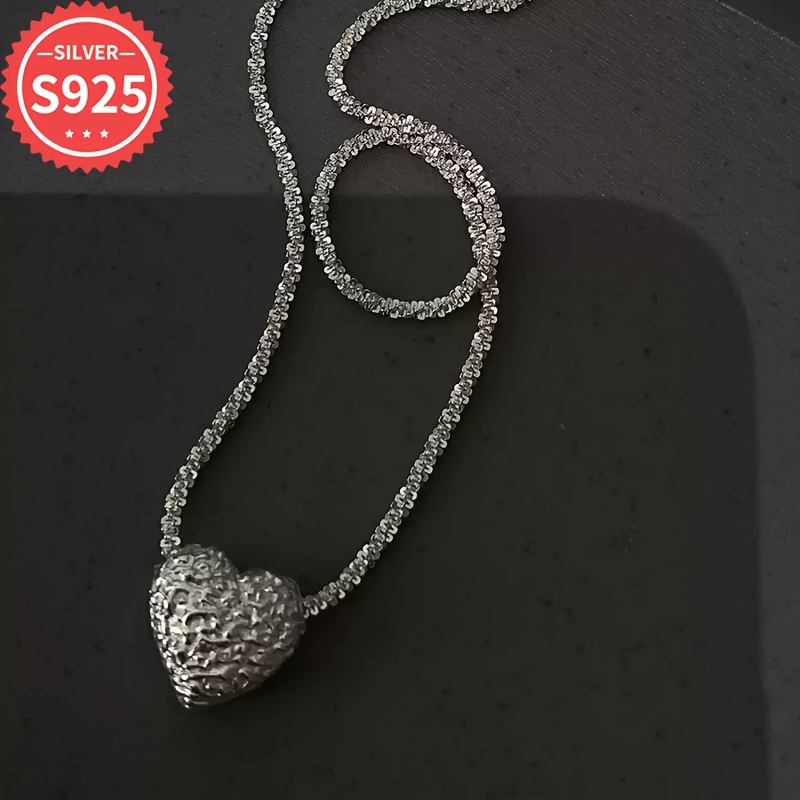 Elegant 925 Sterling Silver Heart Pendant Necklace - Hypoallergenic, Lightweight Chain, Suitable For Women's Valentine's Day Gifts And
Elegant 925 Sterling Silver Heart Pendant Necklace - Hypoallergenic, Lightweight Chain, Suitable For Women's Valentine's Day Gifts And