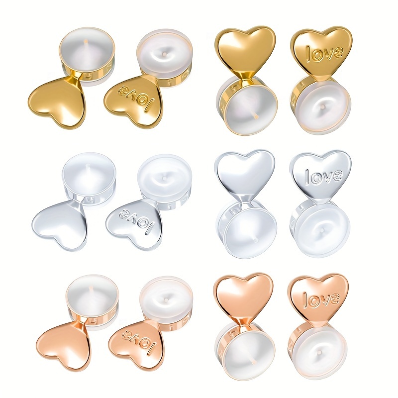 12-piece Heart-shaped Silicone Earring Backs, 3 Colors - Adjustable Safety Clutches For Studs & Dangles, Secure Fit For Sensitive Ears
12-piece Heart-shaped Silicone Earring Backs, 3 Colors - Adjustable Safety Clutches For Studs & Dangles, Secure Fit For Sensitive Ears