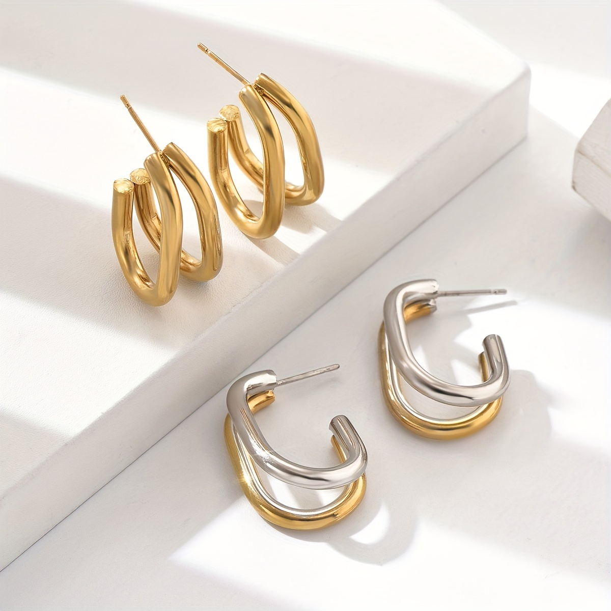 Smooth Geometric Stud Earrings Stainless Steel Jewelry Elegant Leisure Style Suitable For Women Daily Casual
Smooth Geometric Stud Earrings Stainless Steel Jewelry Elegant Leisure Style Suitable For Women Daily Casual