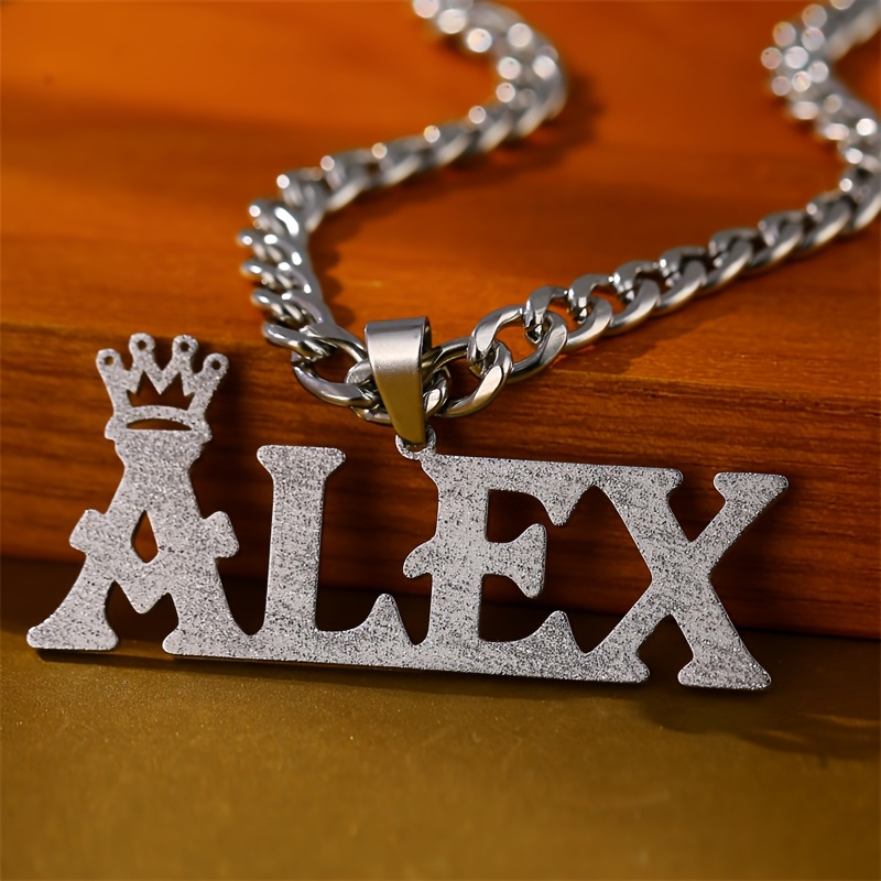 1pc Personalized Name Necklace With Crown Pendant, Stainless Steel Matte , Silver Plated, Simple , Unisex, With Birthday Gift For All , Party And Music Festival Accessory
1pc Personalized Name Necklace With Crown Pendant, Stainless Steel Matte , Silver Plated, Simple , Unisex, With Birthday Gift For All , Party And Music Festival Accessory