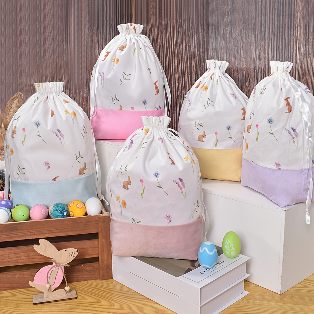 Party Drawstring Gift Bags, Easter Gift Bags, Featuring Rabbit Designs, Suitable For Gift Storage And Easter Decorations.
Party Drawstring Gift Bags, Easter Gift Bags, Featuring Rabbit Designs, Suitable For Gift Storage And Easter Decorations.