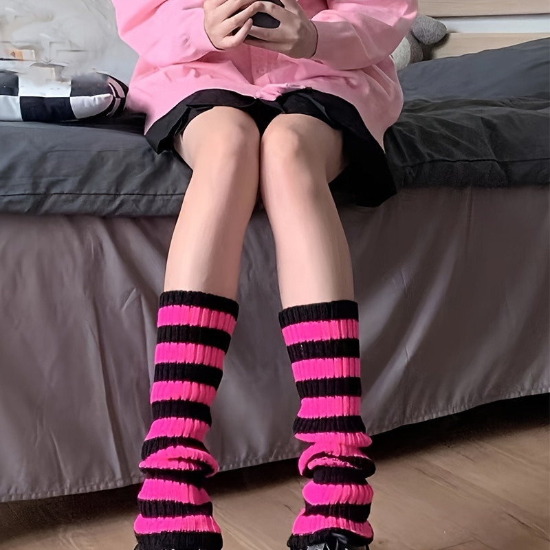 1 Pair Women's Knee-length Striped Socks, Polyester And Spandex , Y2k Style, Trendy Black And Pink, With Hand Washable Or Only
1 Pair Women's Knee-length Striped Socks, Polyester And Spandex , Y2k Style, Trendy Black And Pink, With Hand Washable Or Only