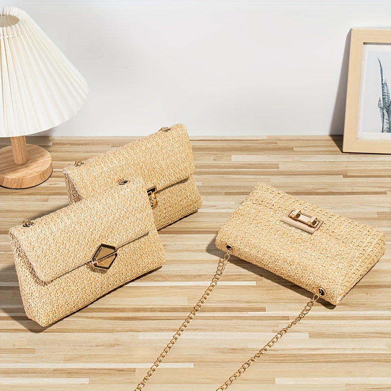 Straw Woven Crossbody Bag For Women, Fashion Shoulder Purse With Chain Strap, Summer Beach Travel Cell Phone Pouch, Boho Chic Handbag
Straw Woven Crossbody Bag For Women, Fashion Shoulder Purse With Chain Strap, Summer Beach Travel Cell Phone Pouch, Boho Chic Handbag
