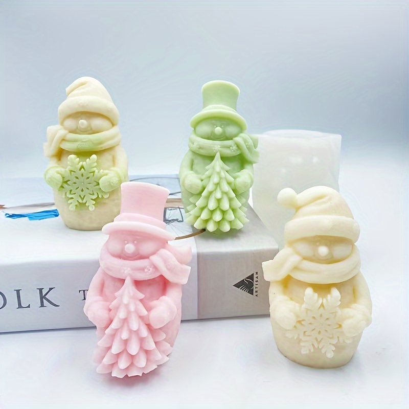 Silicone Candle Mold Set, Christmas Series, Snowman Holding Snowflake And Tree Figures, Diy Aromatherapy Plaster Craft Molds For Decorative Display
Silicone Candle Mold Set, Christmas Series, Snowman Holding Snowflake And Tree Figures, Diy Aromatherapy Plaster Craft Molds For Decorative Display