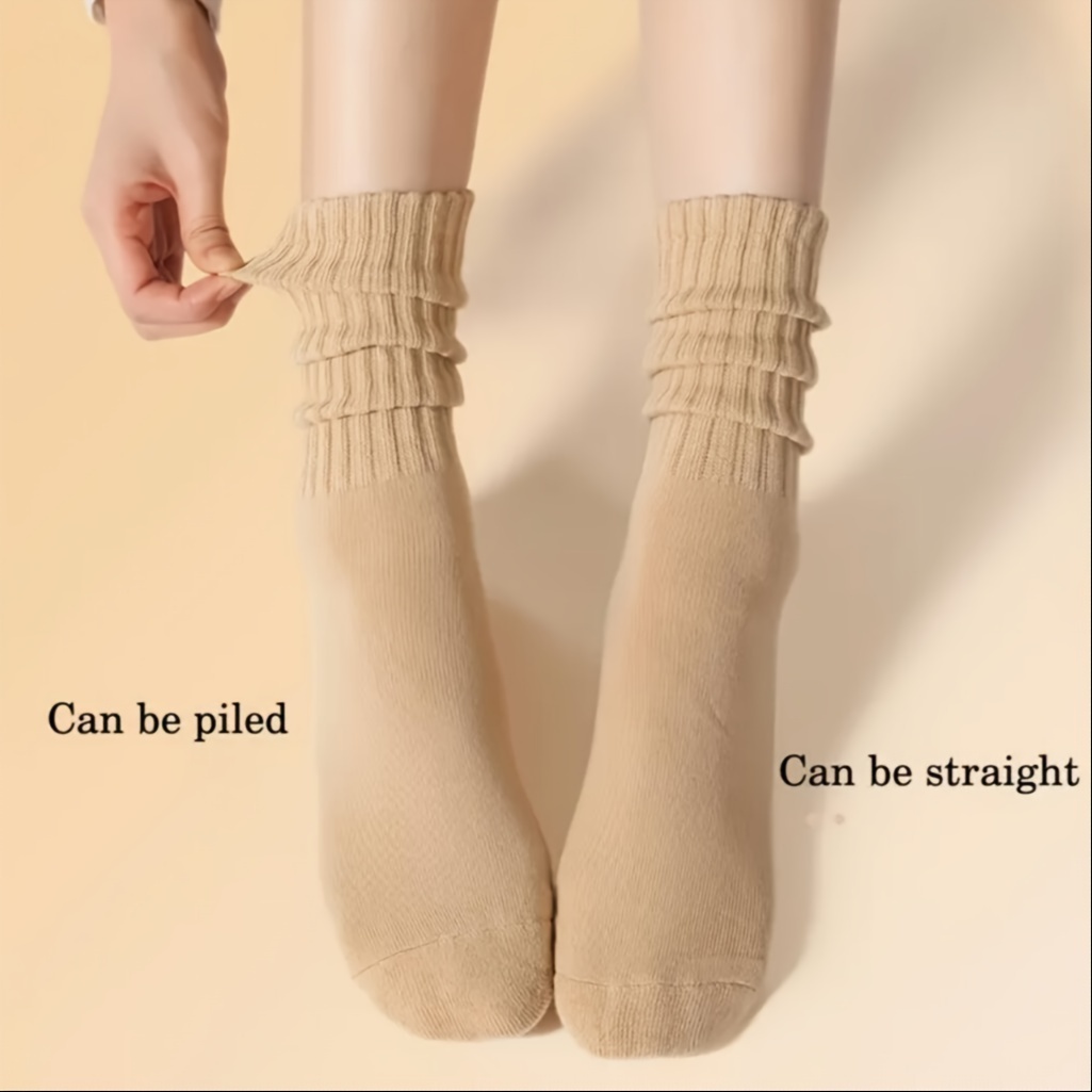 6pcs Women's Cozy Socks - & Warm With Towel Bottom, Comfortable Ribbed Knit, Solid , Casual Long Tube Hosiery, Cute Socks
6pcs Women's Cozy Socks - & Warm With Towel Bottom, Comfortable Ribbed Knit, Solid , Casual Long Tube Hosiery, Cute Socks
